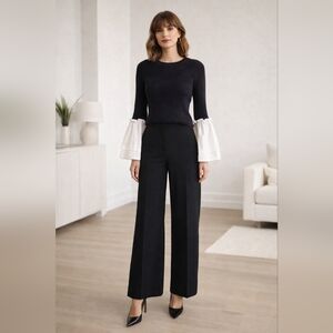 MAEVE Anthropologie Black Knit Sweater Bell Sleeves XS